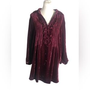 Soft Surroundings Verona Velvet long sleeve tunic Sz Large